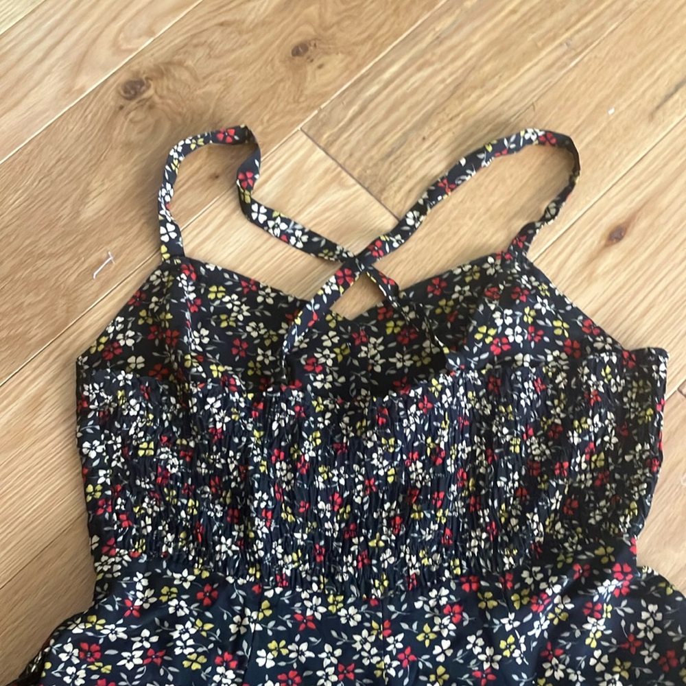 J. Crew Black button down sun Dress with Floral Pattern sz 2 - Picture 6 of 6